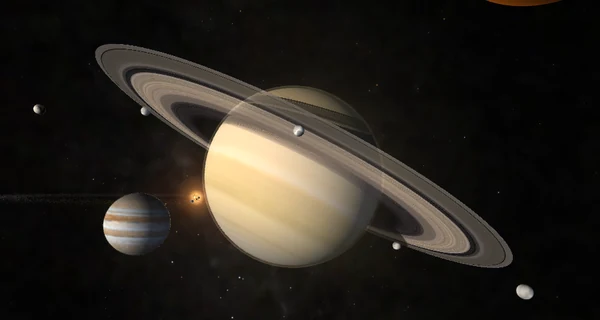 The Solar System — interactive 3D model of the Sun, planets, moons, and orbits